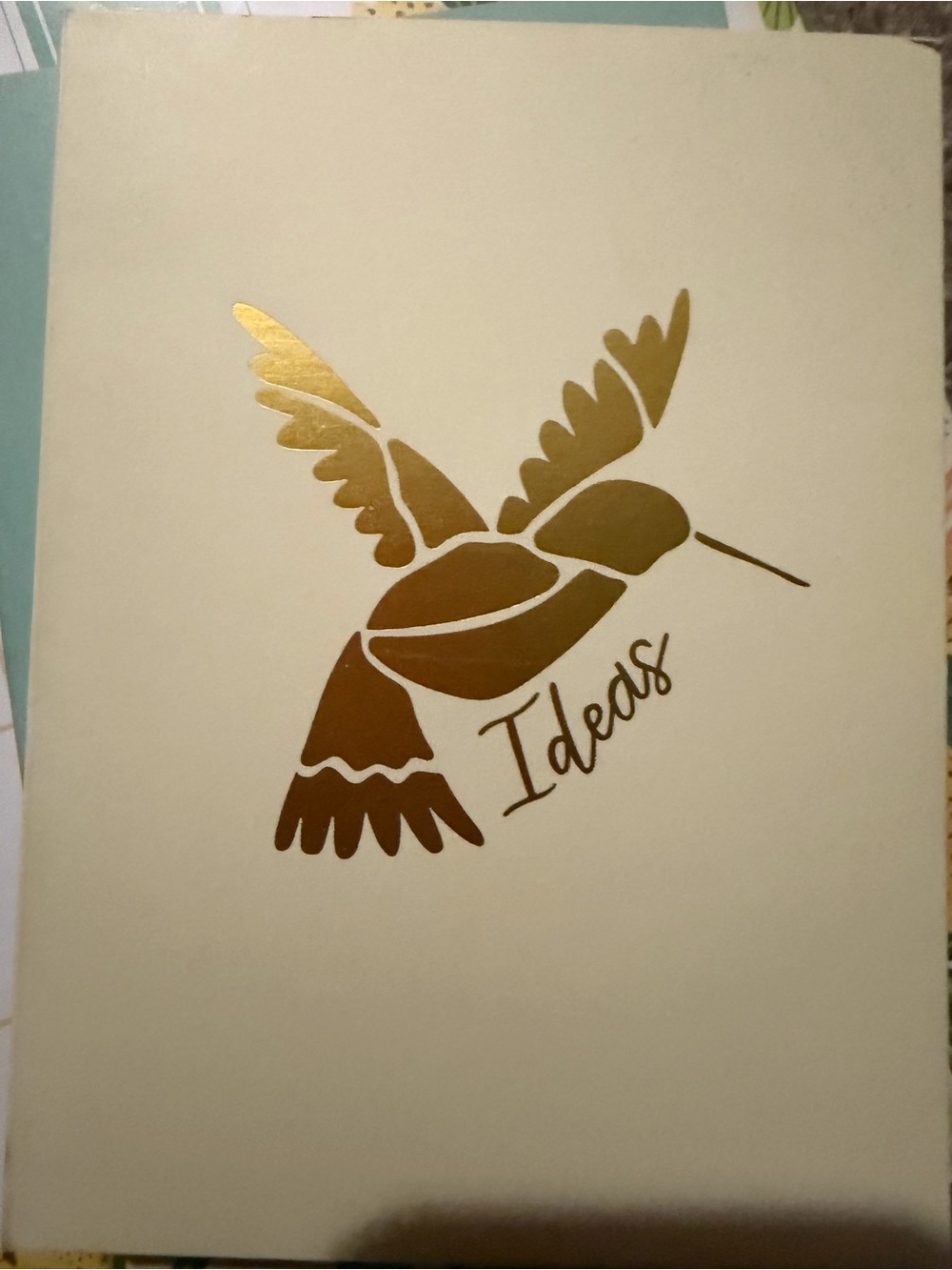 Gold Hummingbird - 'Ideas' daily journal